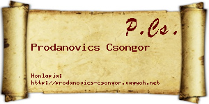 Prodanovics Csongor névjegykártya